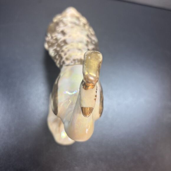 Regal Bel-Air Pottery USA Gold Lusterware Peacock Set of 2 - Picture 3 of 8